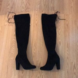 Thigh high black boots